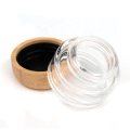 cosmetic skincare packaging supplier 25ml clear round glass cream cosmetic jar with bamboo lid